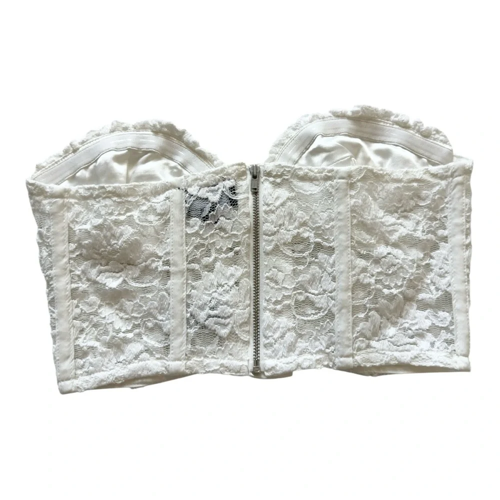 Bardot Women's Corset Bustier White Floral Size 4/XS - Picture 3 of 6